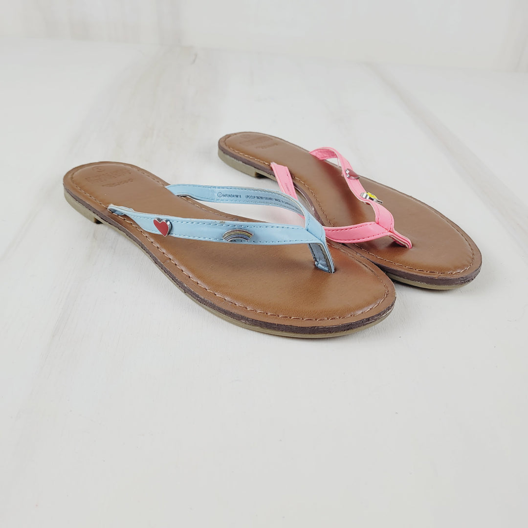 GEORGE PINK & BLUE SANDALS SIZE 2 YOUTH EUC