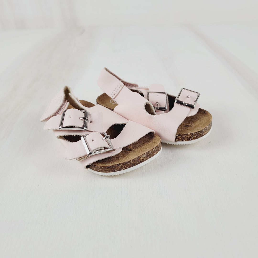GEORGE HARD SOLE PINK SLIP ON SANDALS SIZE 2 BABY PRE-LOVED