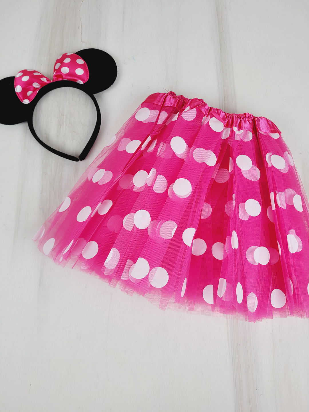 PINK MINNIE MOUSE SKIRT & MATCHING HEADBAND KIDS OSFM PRE-LOVED UNWORN