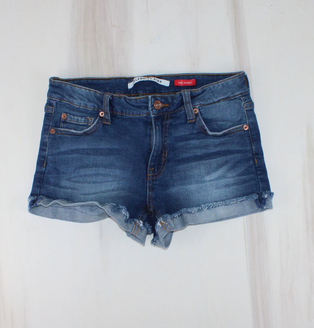 CELEBRITY PINK DENIM JEAN SHORTS LADIES SIZE 26 (3) PRE-LOVED