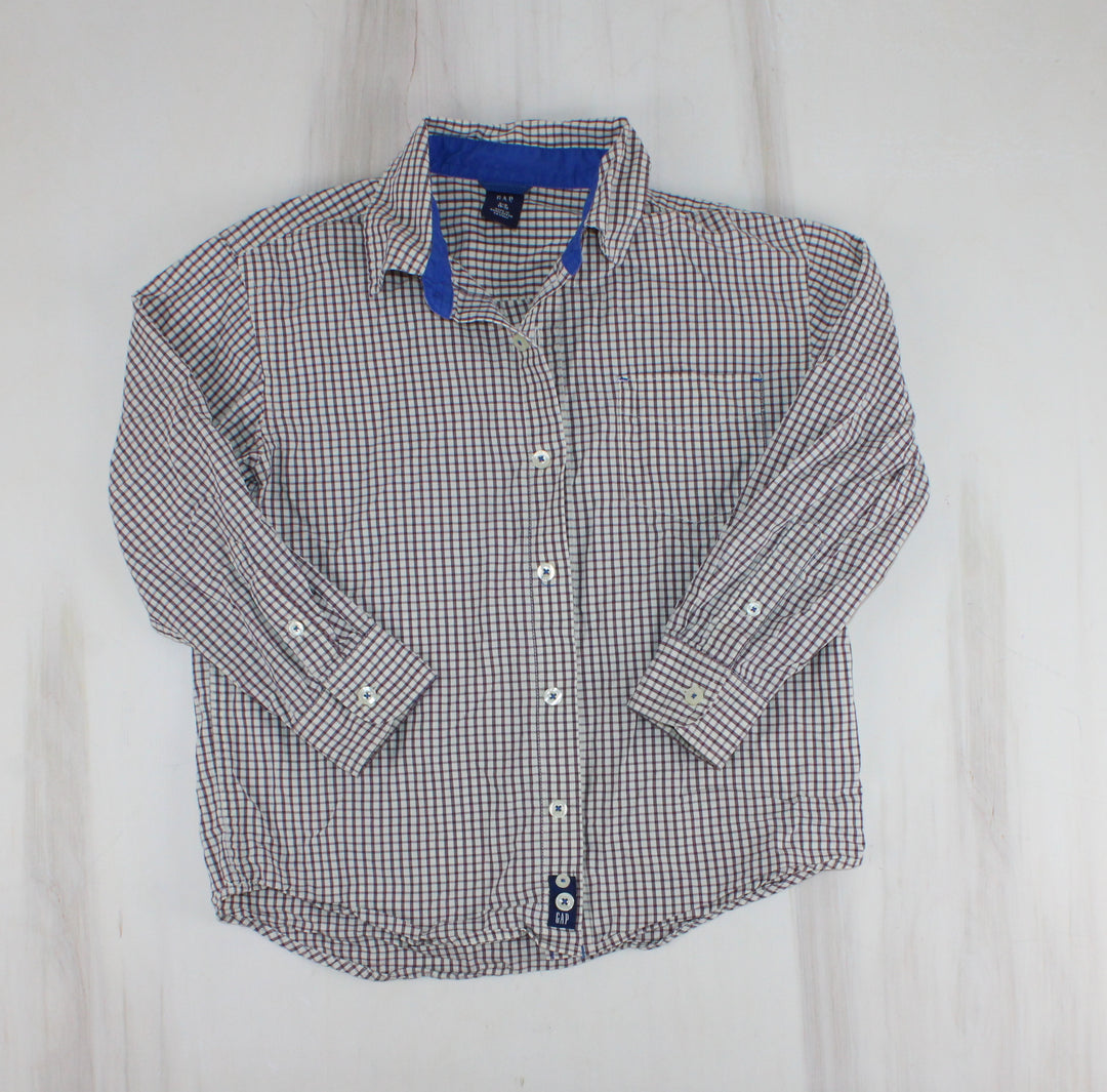 GAP CHECKERED DRESS SHIRT 6/7Y PRE-LOVED