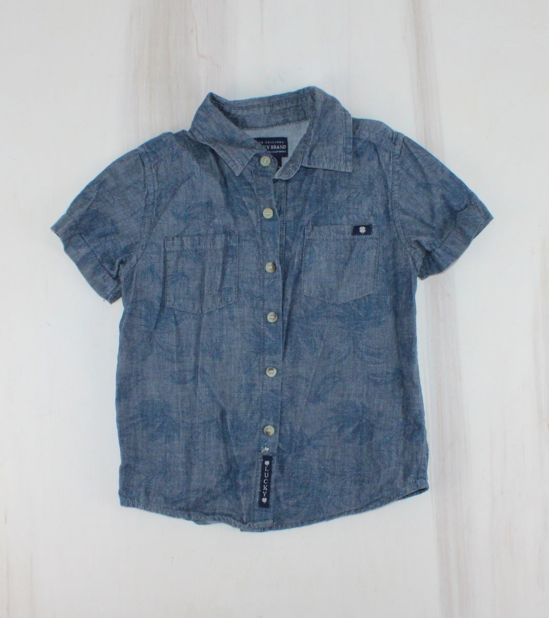 LUCKY BRAND DENIM COLLARED TOP 4Y PRE-LOVED