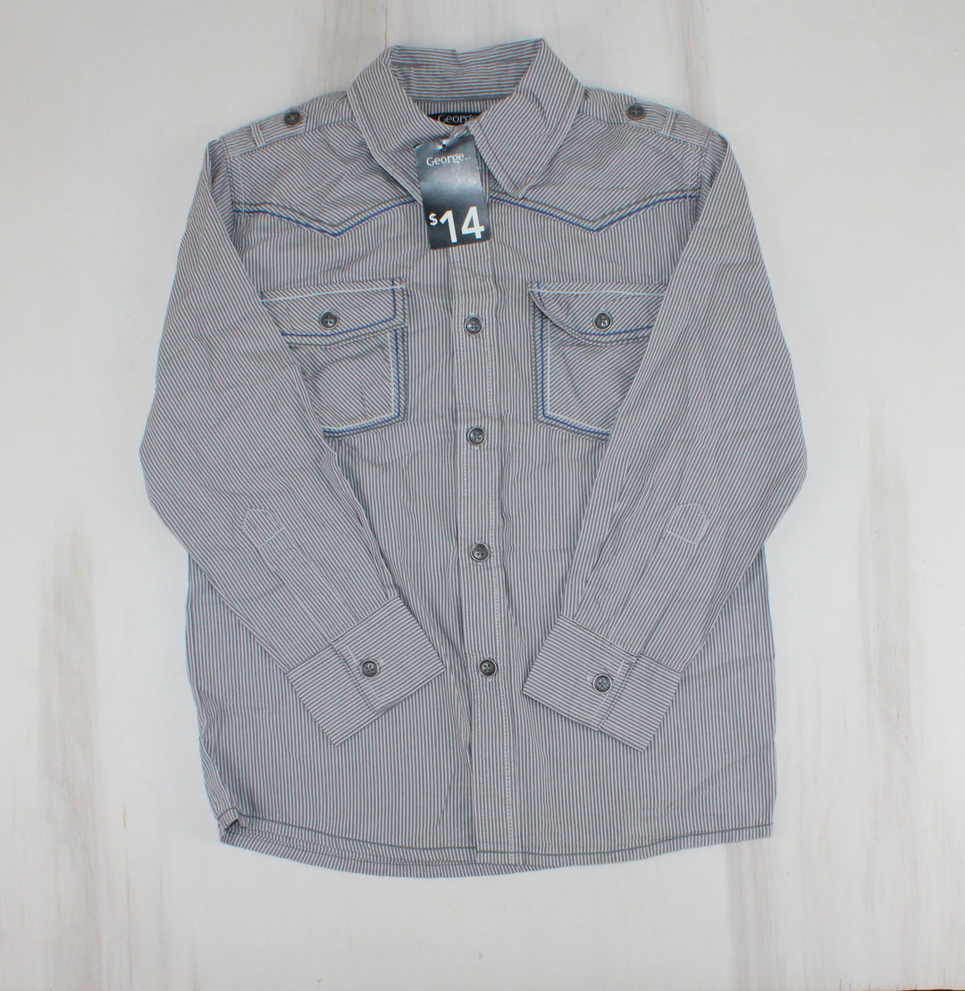 GEORGE STRIPED DRESS SHIRT TEEN SMALL PRE-LOVED