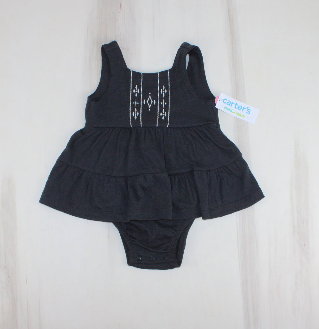 CARTERS CHARCOAL FLORAL ROMPER 24M PRE-LOVED