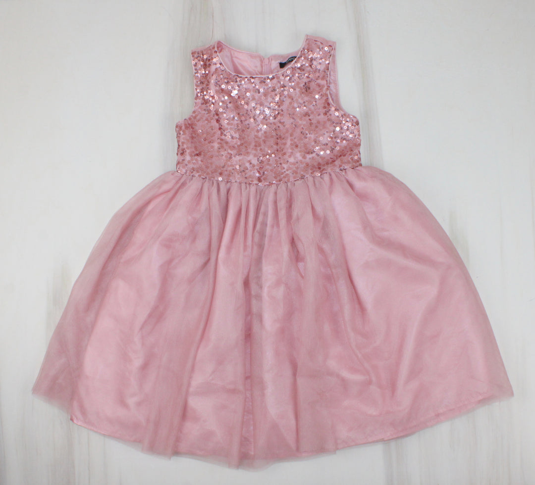 GEORGE DUSTY ROSE SEQUIN TULLE DRESS 5Y EUC