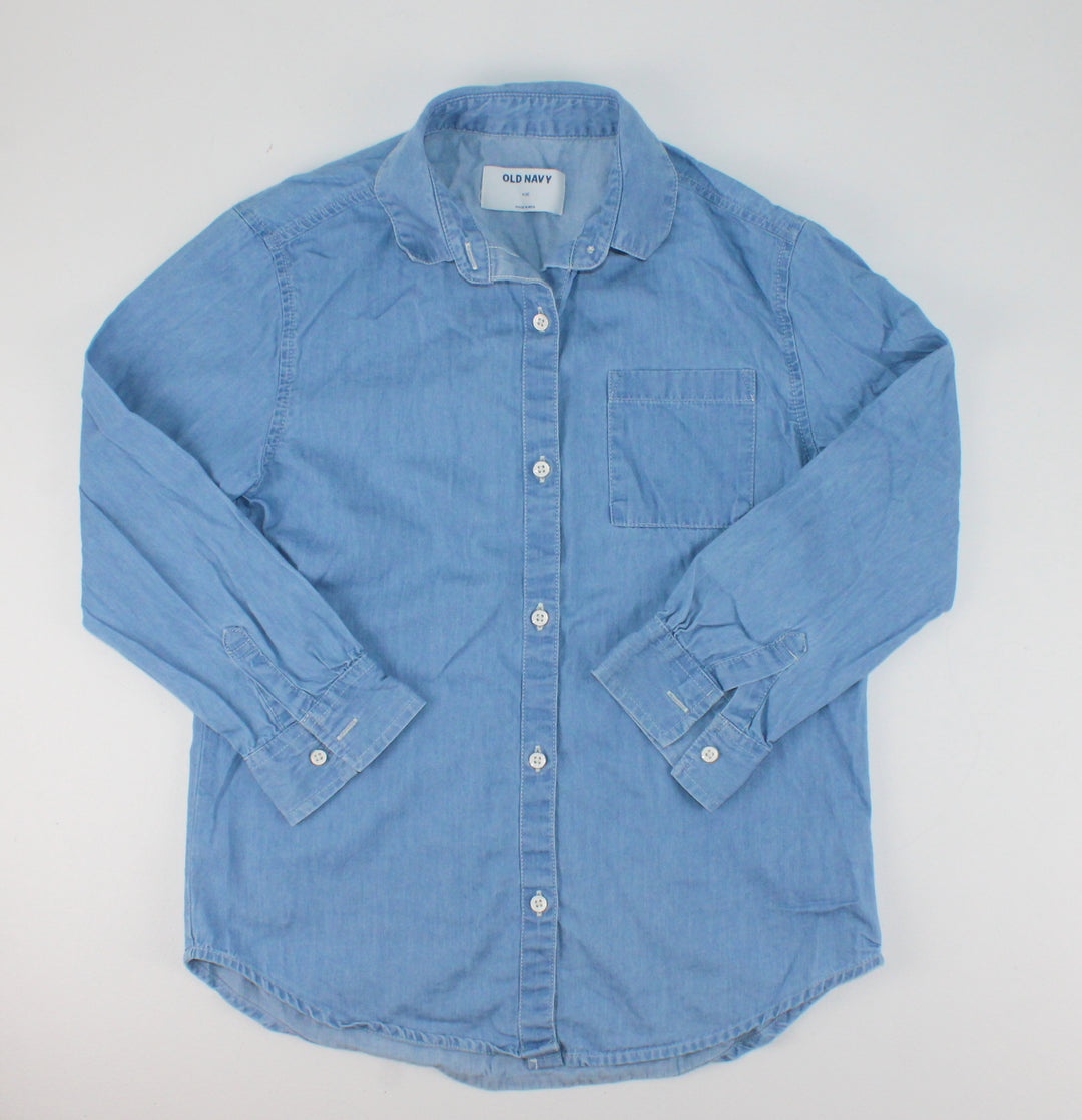 OLD NAVY LIGHT DENIM TOP 8Y PRE-LOVED