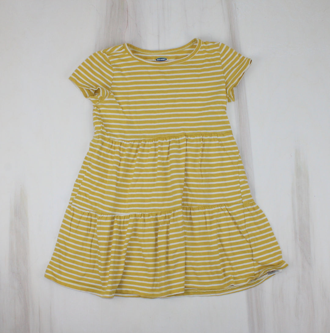 OLD NAVY YELLOW STRIPED DRESS 5Y EUC