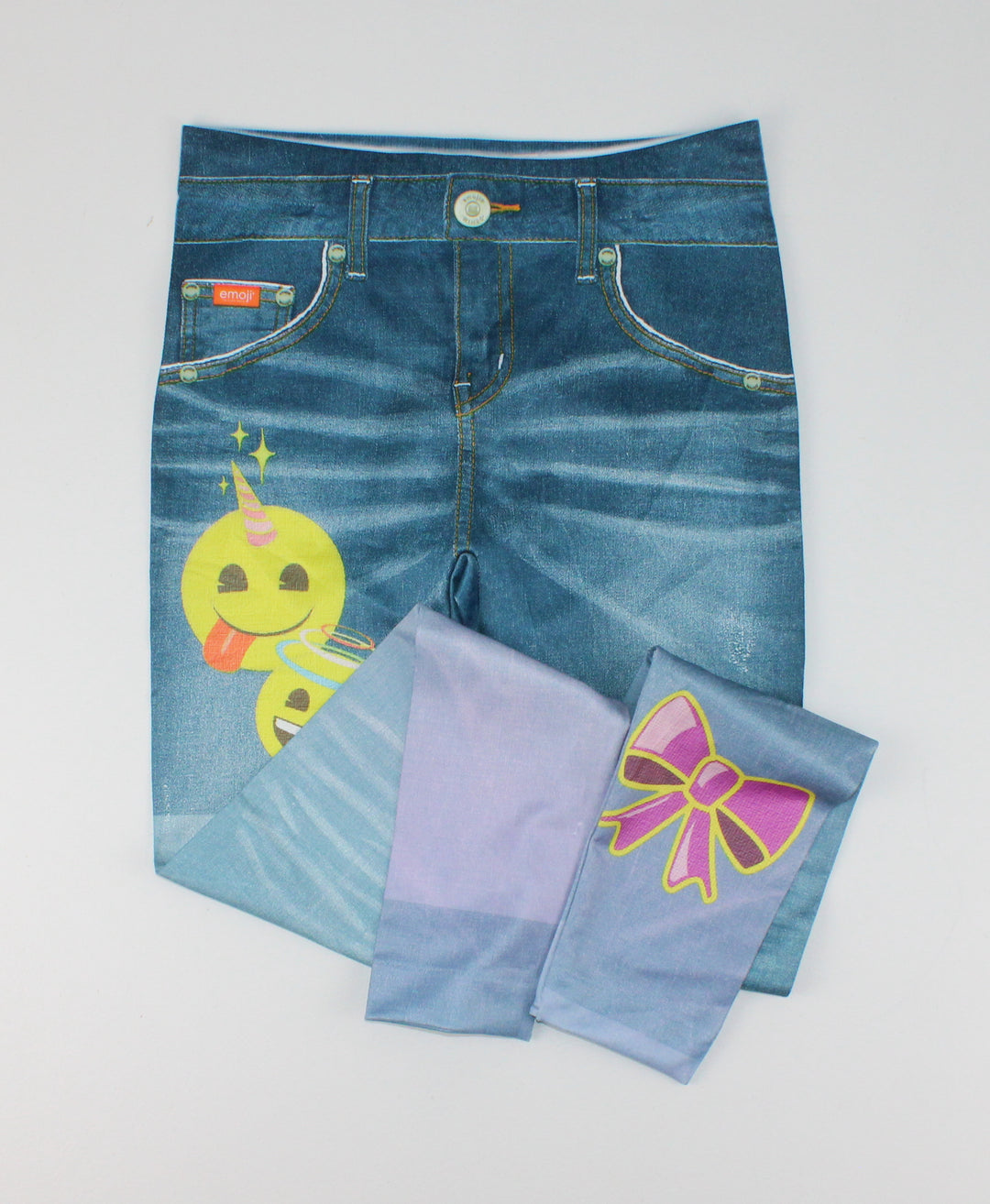 EMOJI STRETCH JEAN LOOK PANTS 7-8Y PRE-LOVED