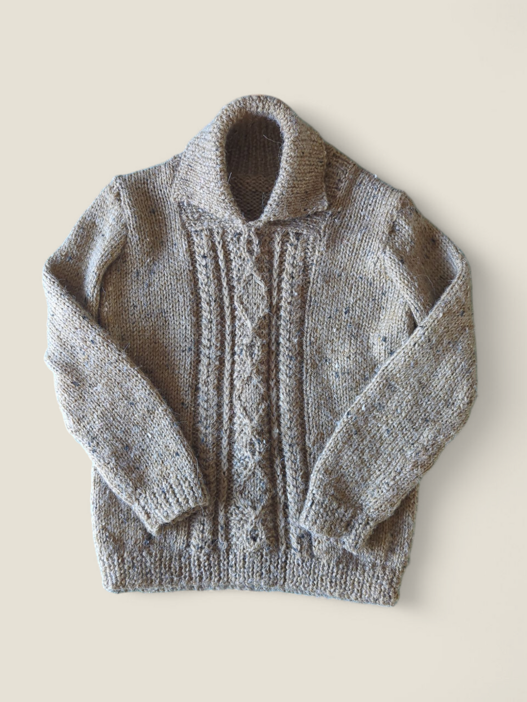 HANDMADE SWEATER BROWN FLECK APPROX 6-8Y PRE-LOVED
