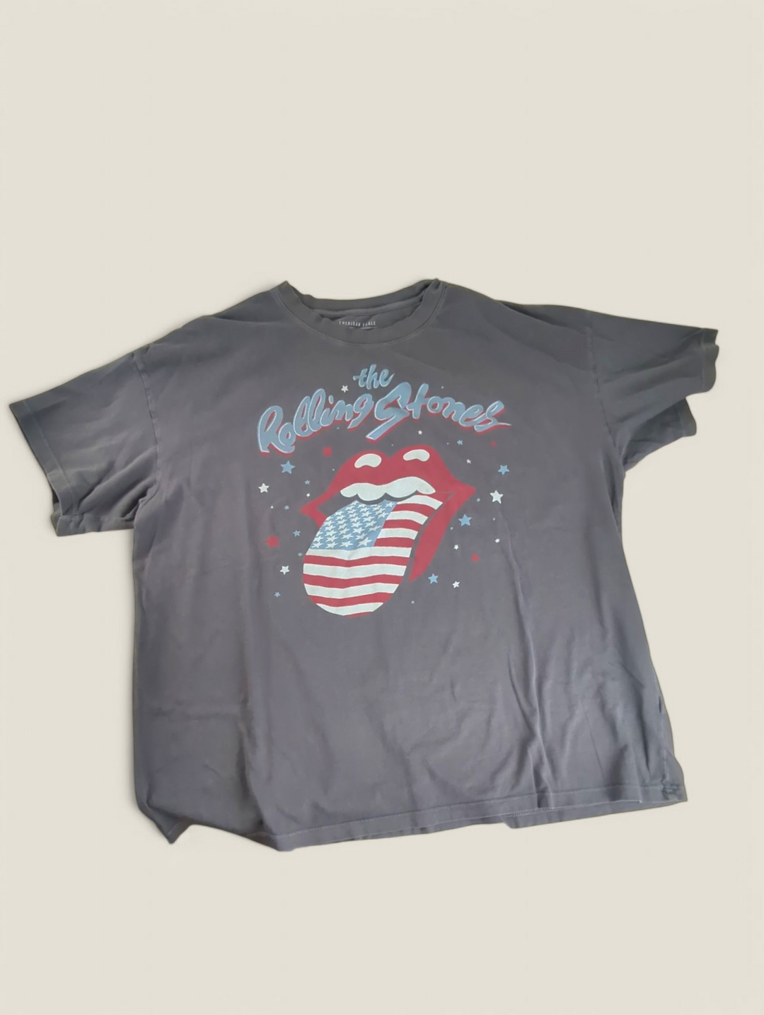 AMERICAN EAGLE NAVY BAND T-SHIRT SIZE L/XL PRE-LOVED