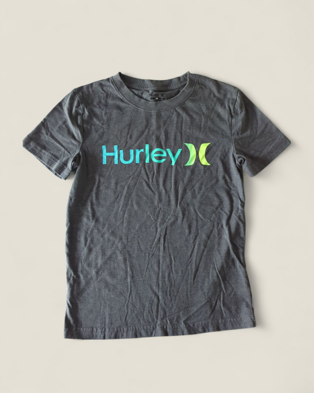 HURLEY GREY TSHIRT 7/8Y PRE-LOVED