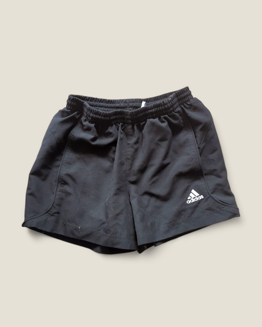 ADIDAS BLACK ATHLETIC SHORTS 9/10Y PRE-LOVED