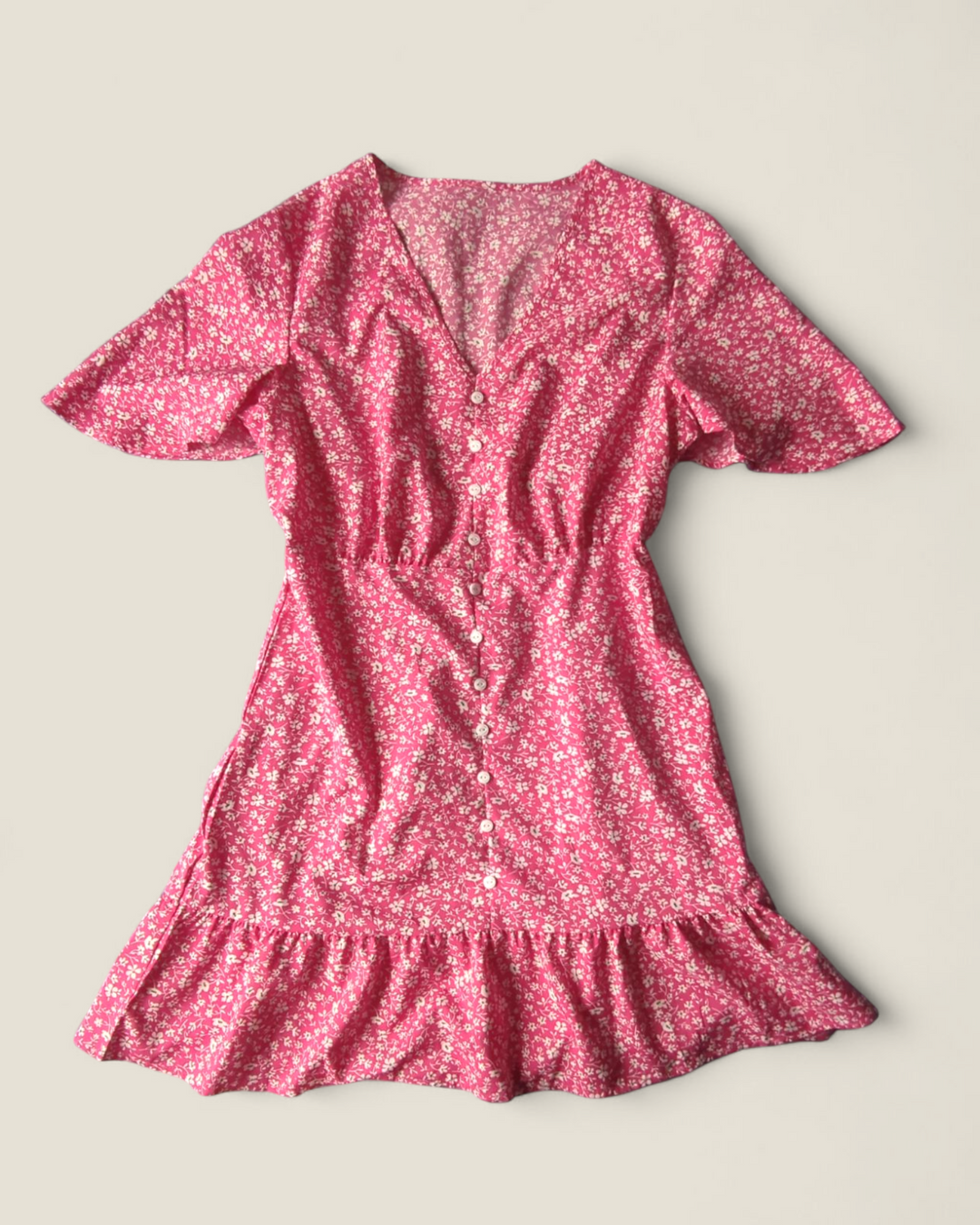 SHEIN PINK FLORAL DRESS LADIES LARGE PRE-LOVED