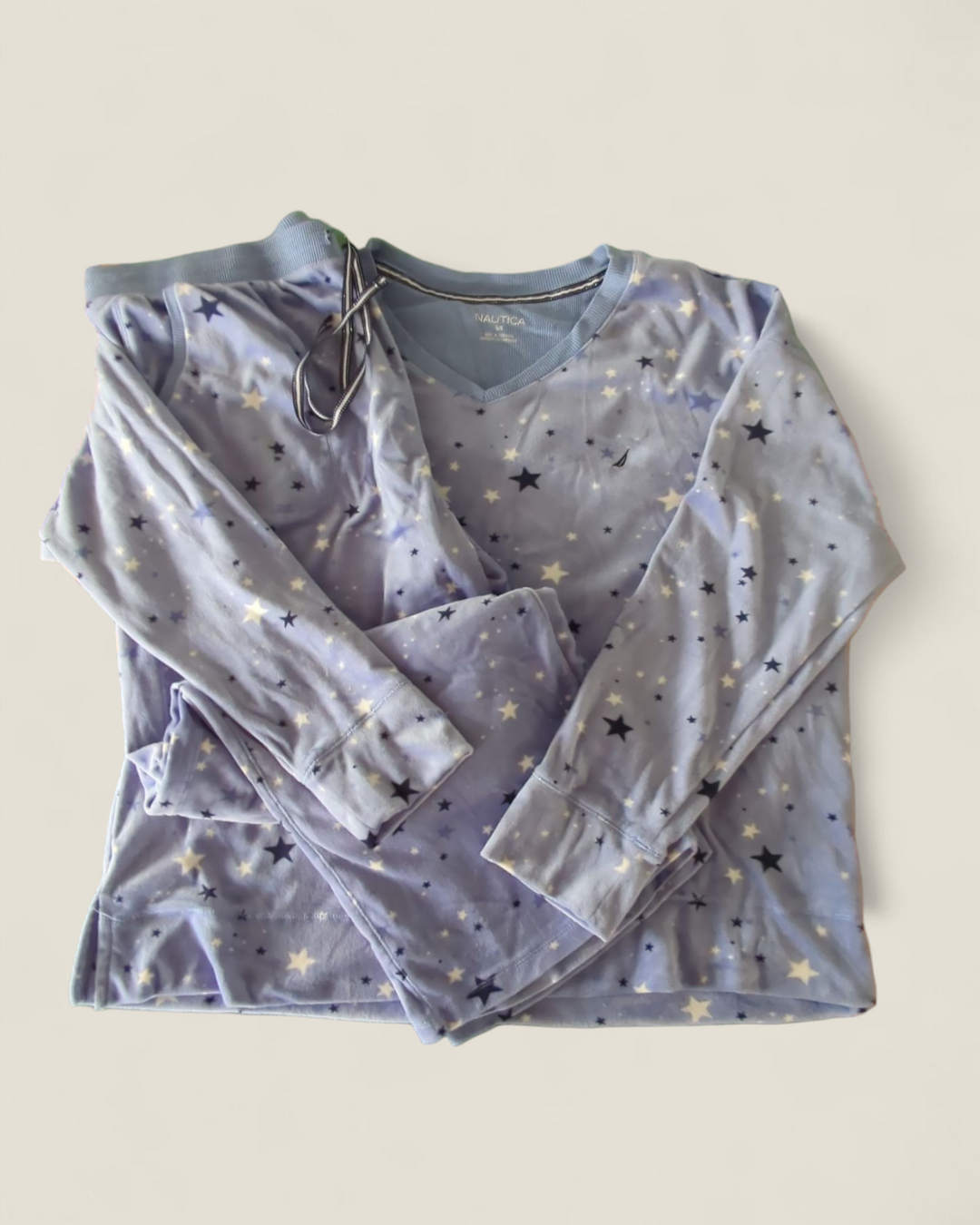 NAUTICA ULTRA SOFT STAR BLUE PYJAMAS LADIES LARGE PRE-LOVED