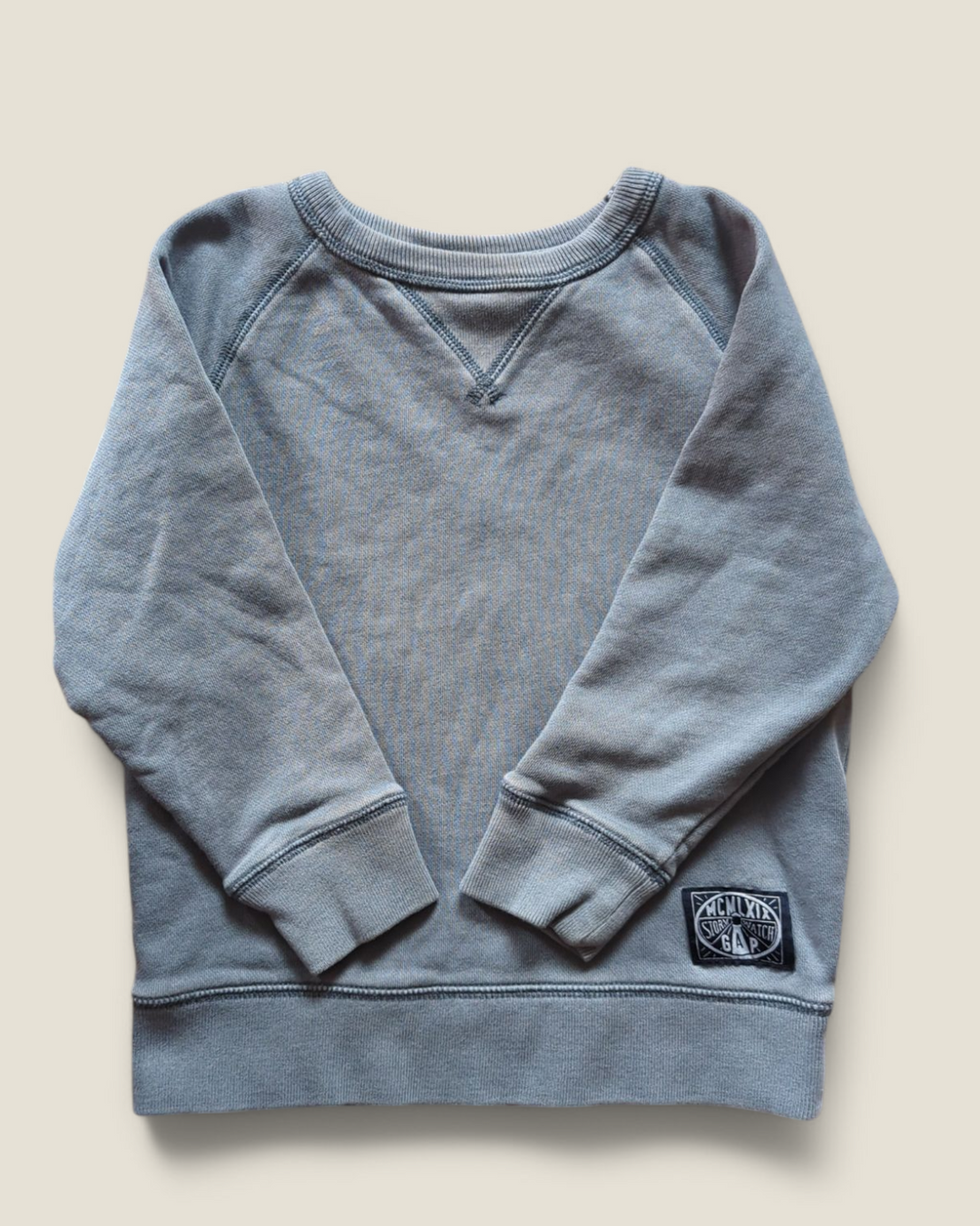 GAP BLUE CREWNECK SWEATER 4/5Y PRE-LOVED