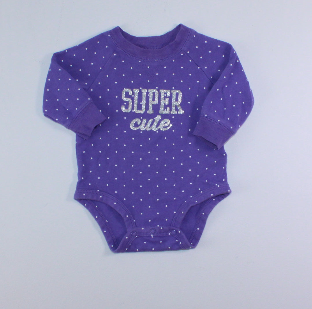 CARTERS PURPLE SUPER ONESIE 6M PRE-LOVED