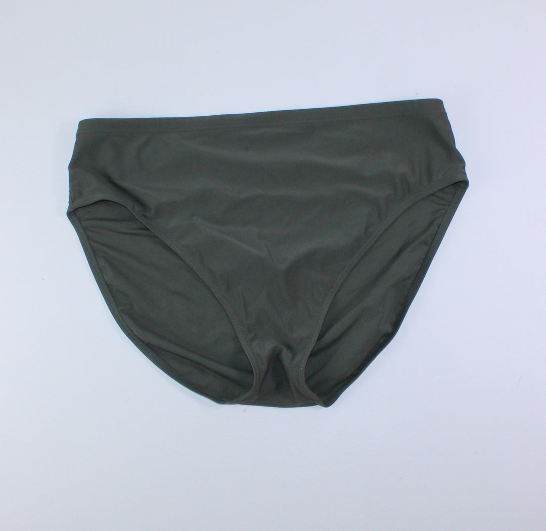 OLIVE HIGH CUT SWIM BOTTOMS APPROX LADIES LG-XL PRE-LOVED