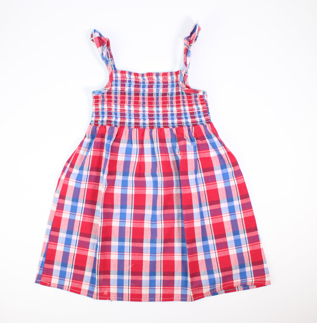 BLUE/RED CHECKED DRESS 4Y PRE-LOVED