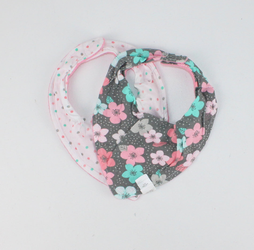 2 PACK FLORAL BIBS PRE-LOVED