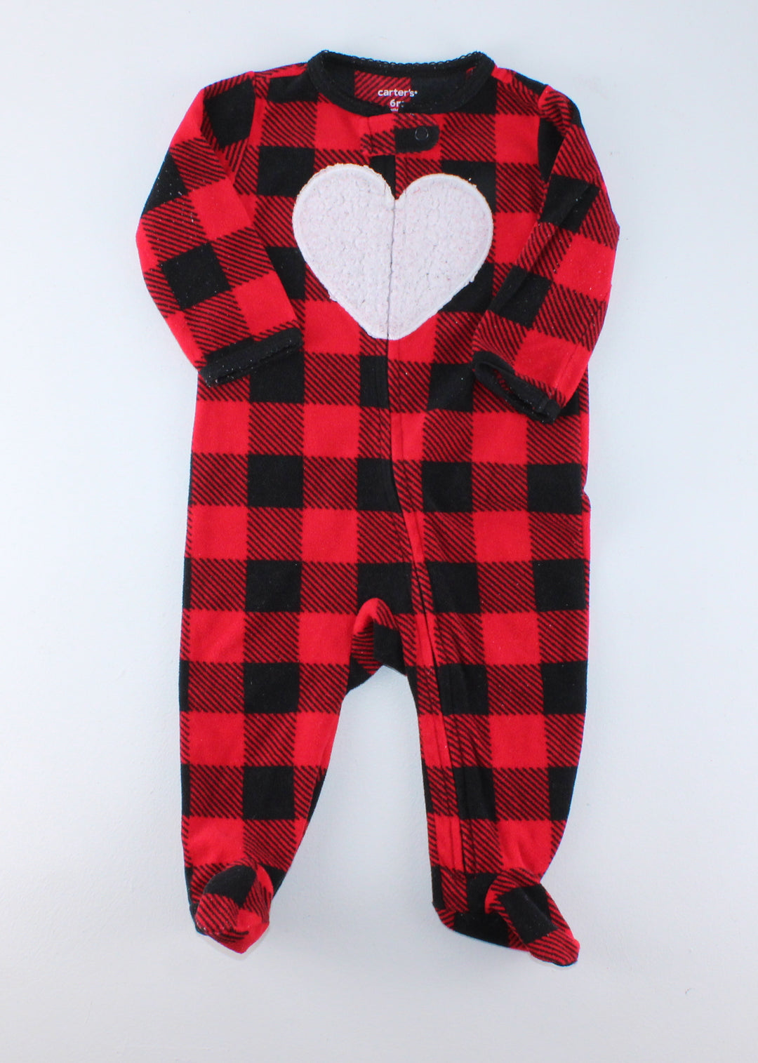CARTERS PLAID FLEECE PJS 6M PRE-LOVED