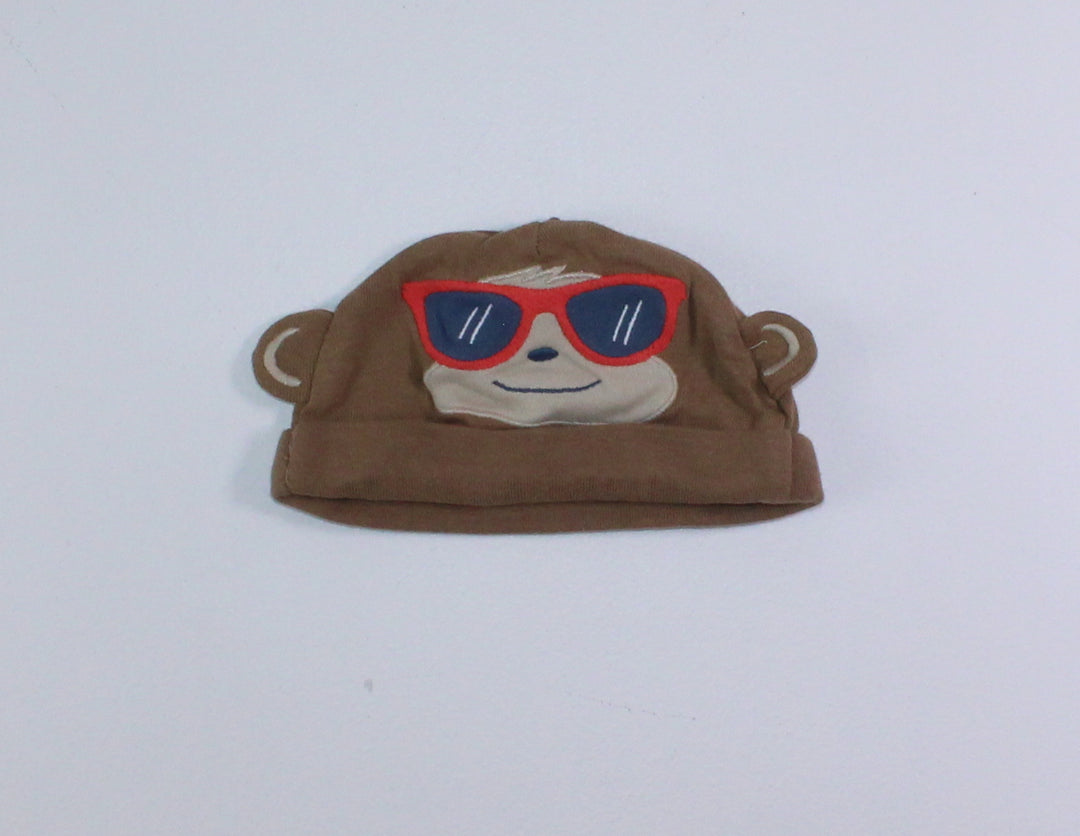 CARTERS MONKEY CRIB BEANIE 3M EUC