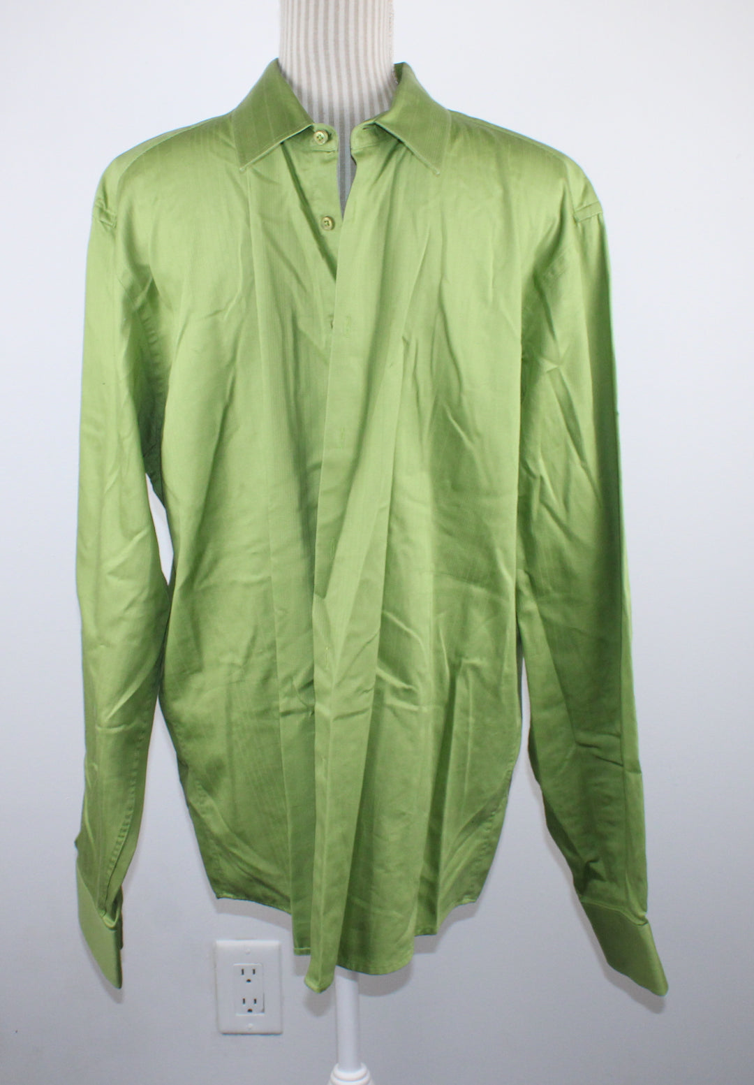 LE CHATEAU GREEN DRESS SHIRT MENS 17.5-18 XL PRE-LOVED