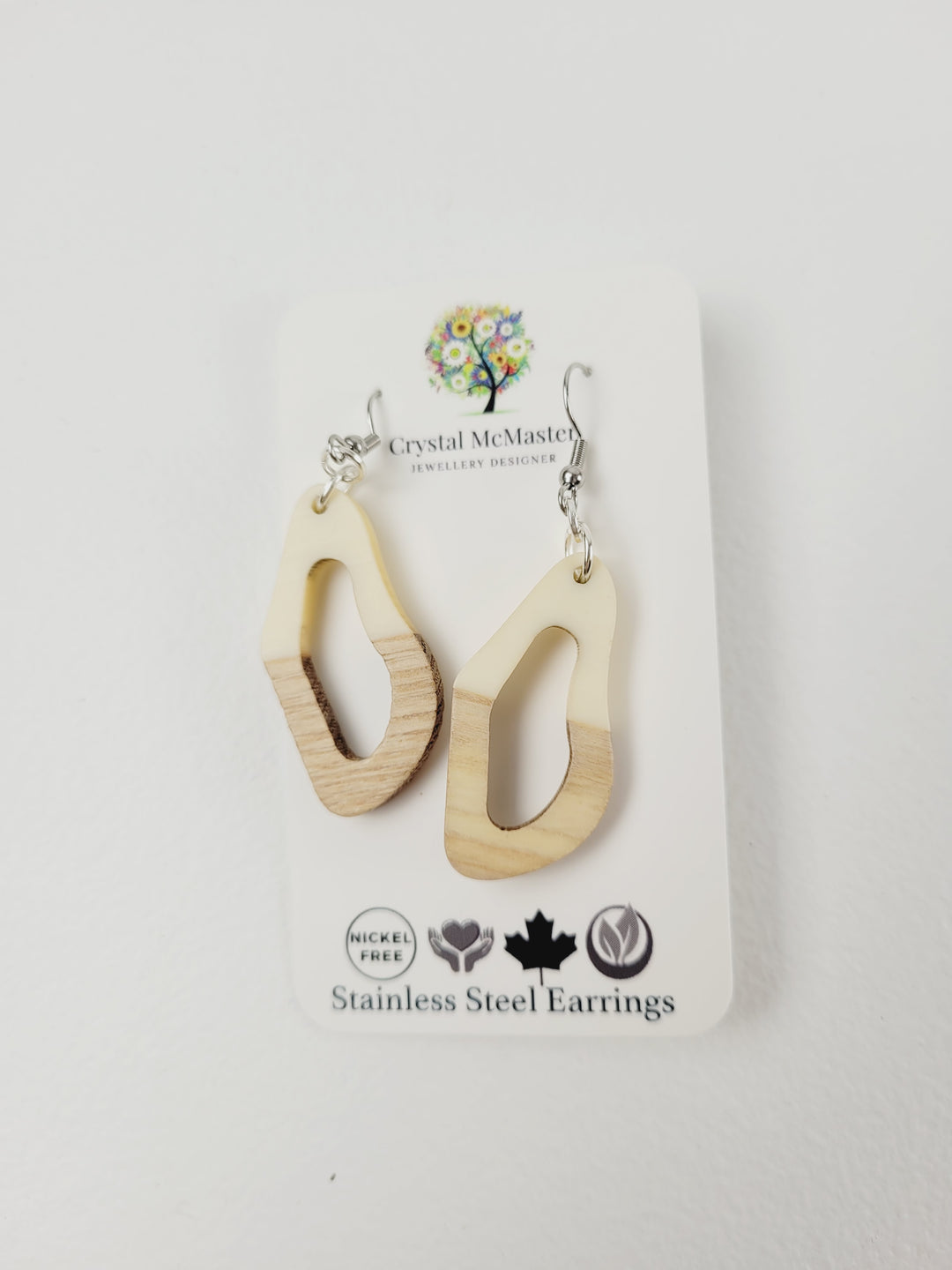 Crystal McMaster Jewellery, Wood & Resin Dangle Earrings