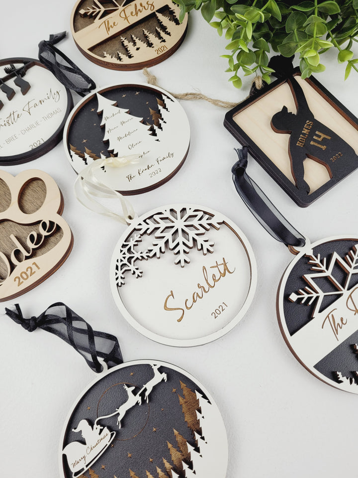 Rough Cut Dezigns, Custom Personalized Wood Ornaments