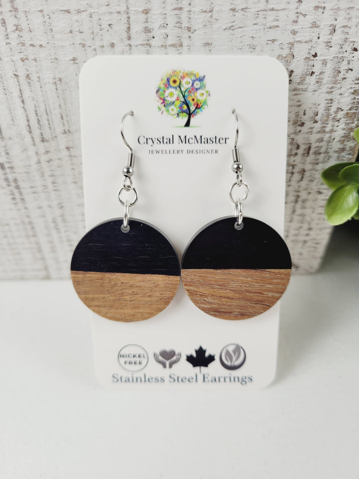 Crystal McMaster Jewellery, Wood & Resin Dangle Earrings