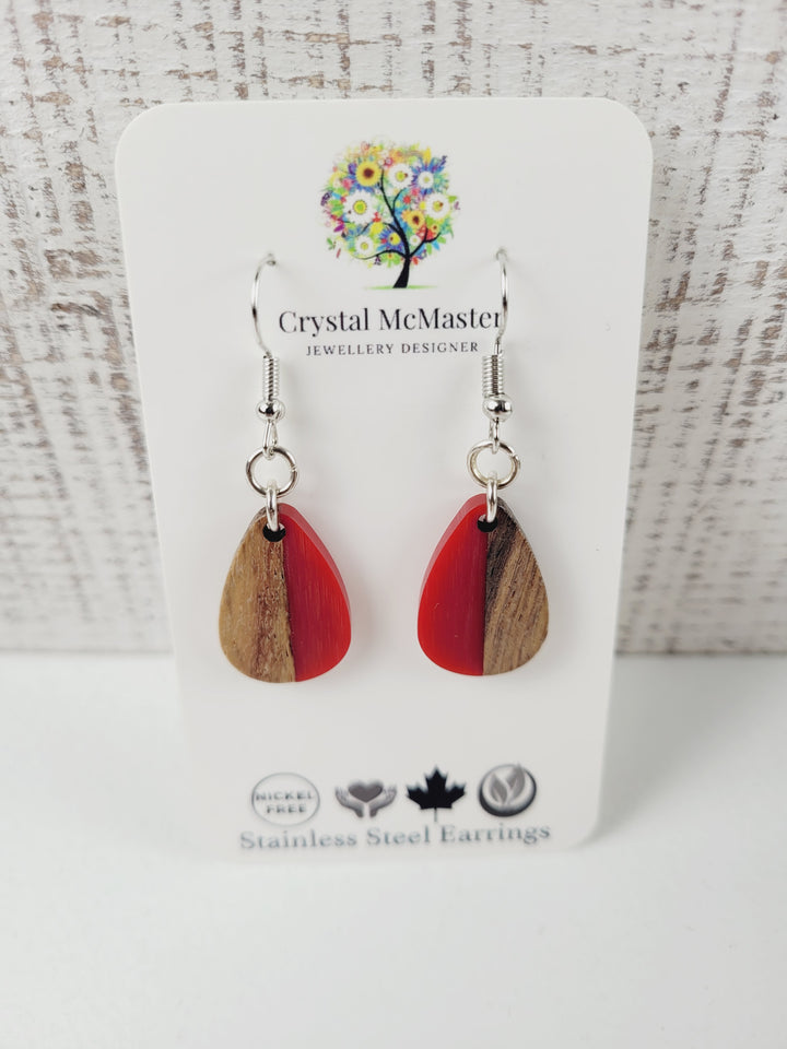 Crystal McMaster Jewellery, Wood & Resin Dangle Earrings