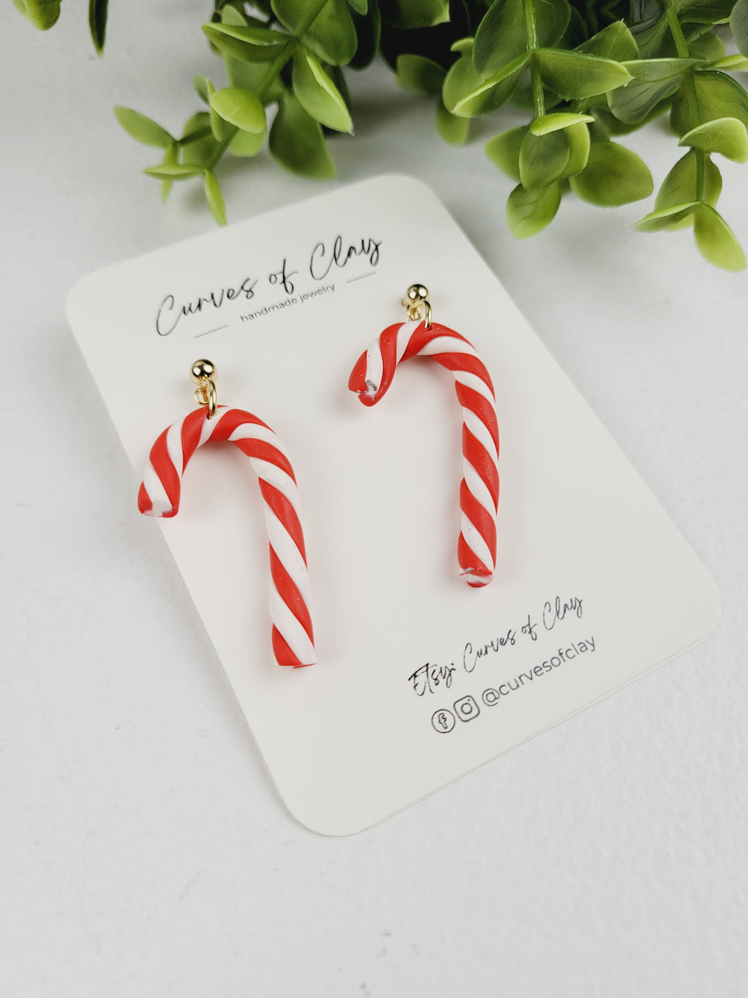 Curves of Clay, Holiday Dangle Earrings