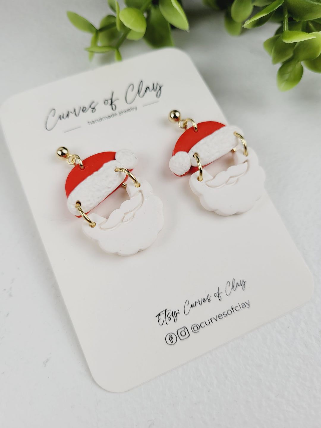 Curves of Clay, Holiday Dangle Earrings