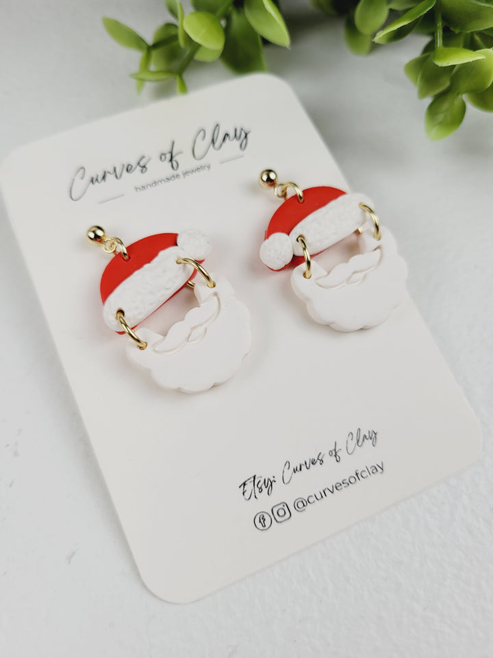 Curves of Clay, Holiday Dangle Earrings