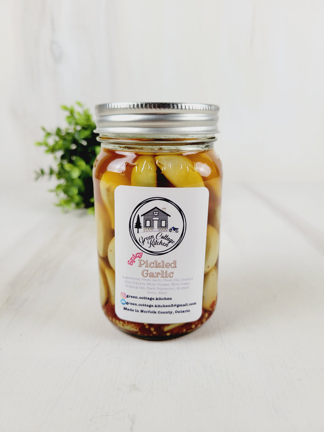 Green Cottage Kitchen, Pickled Garlic (Regular or Spicy)