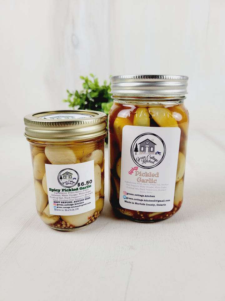 Green Cottage Kitchen, Pickled Garlic (Regular or Spicy)