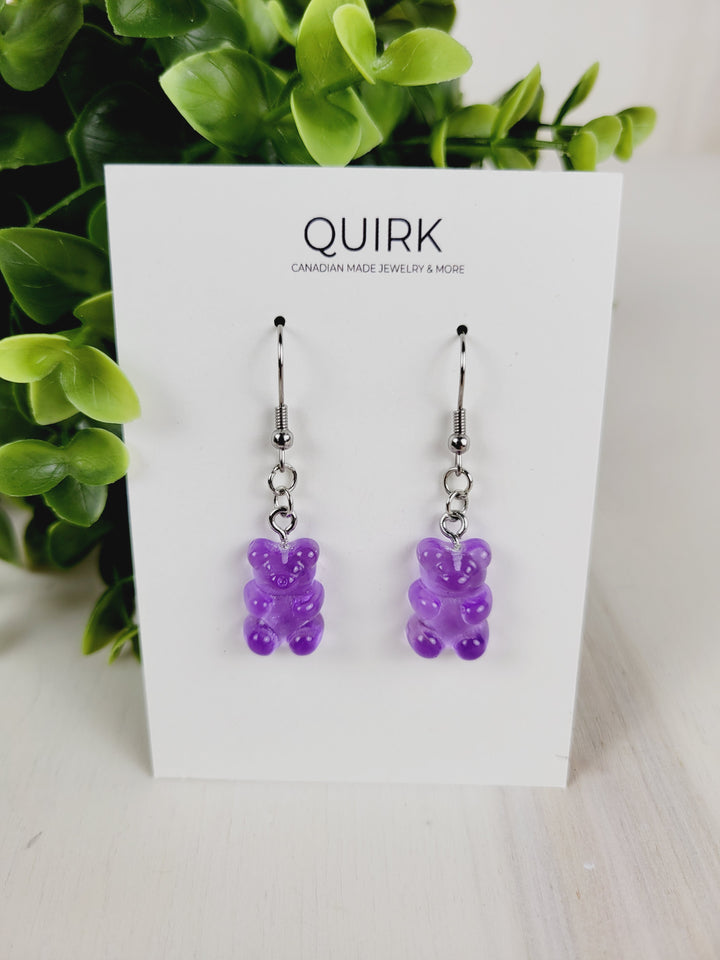 Quirk Handmade Jewelry, Gummy Bear Dangle Earrings