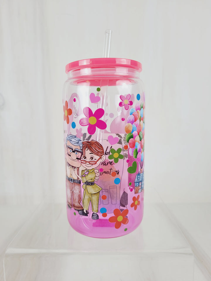 Lindsay's Creations, Fog & Glitter Glass Tumbler with Lid