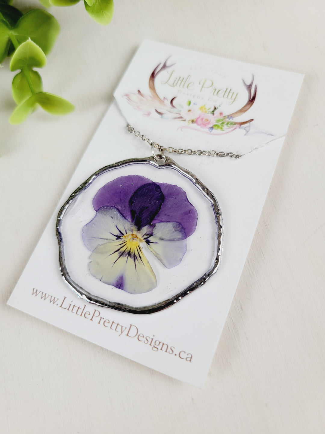 Little Pretty Designs, Pressed Flower Necklaces, Pinks & Purples