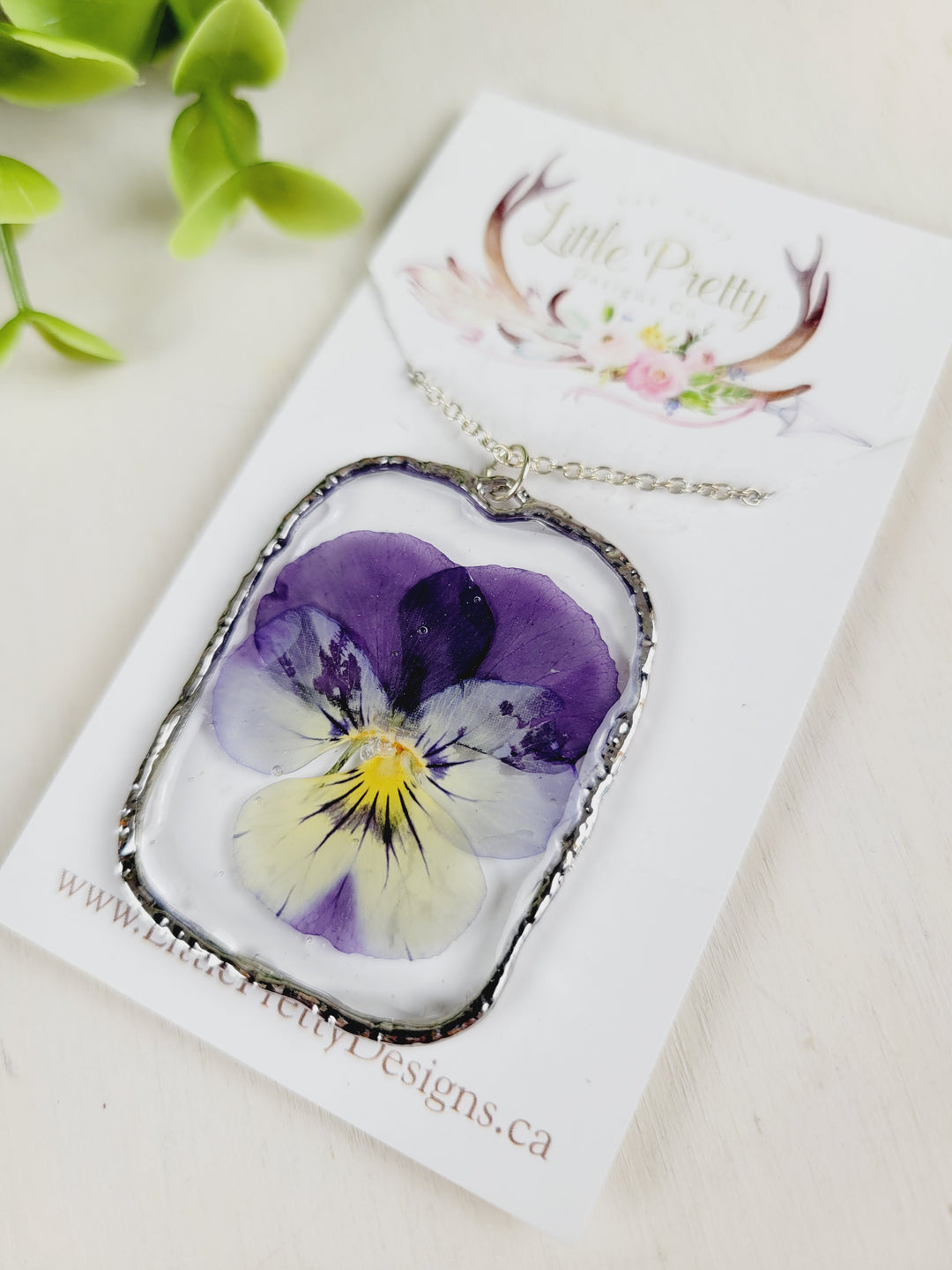 Little Pretty Designs, Pressed Flower Necklaces, Pinks & Purples