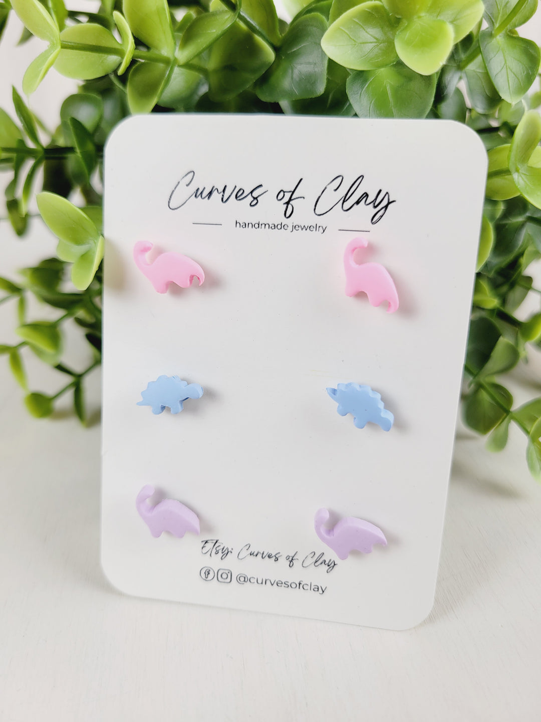 Curves of Clay, Everyday Stud Earrings 3 Pack