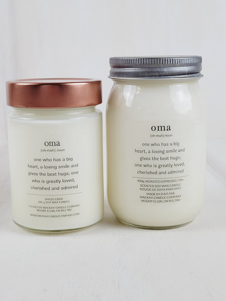 Mackay Candle Company, Definition Candles - Oma