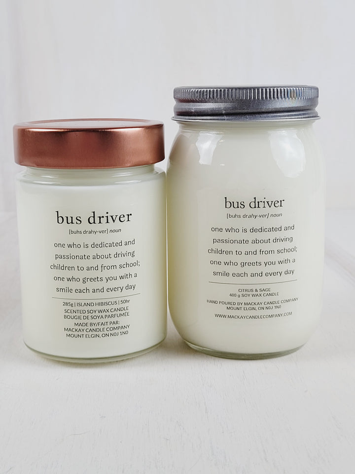 Mackay Candle Company, Definition Candles - Bus Driver