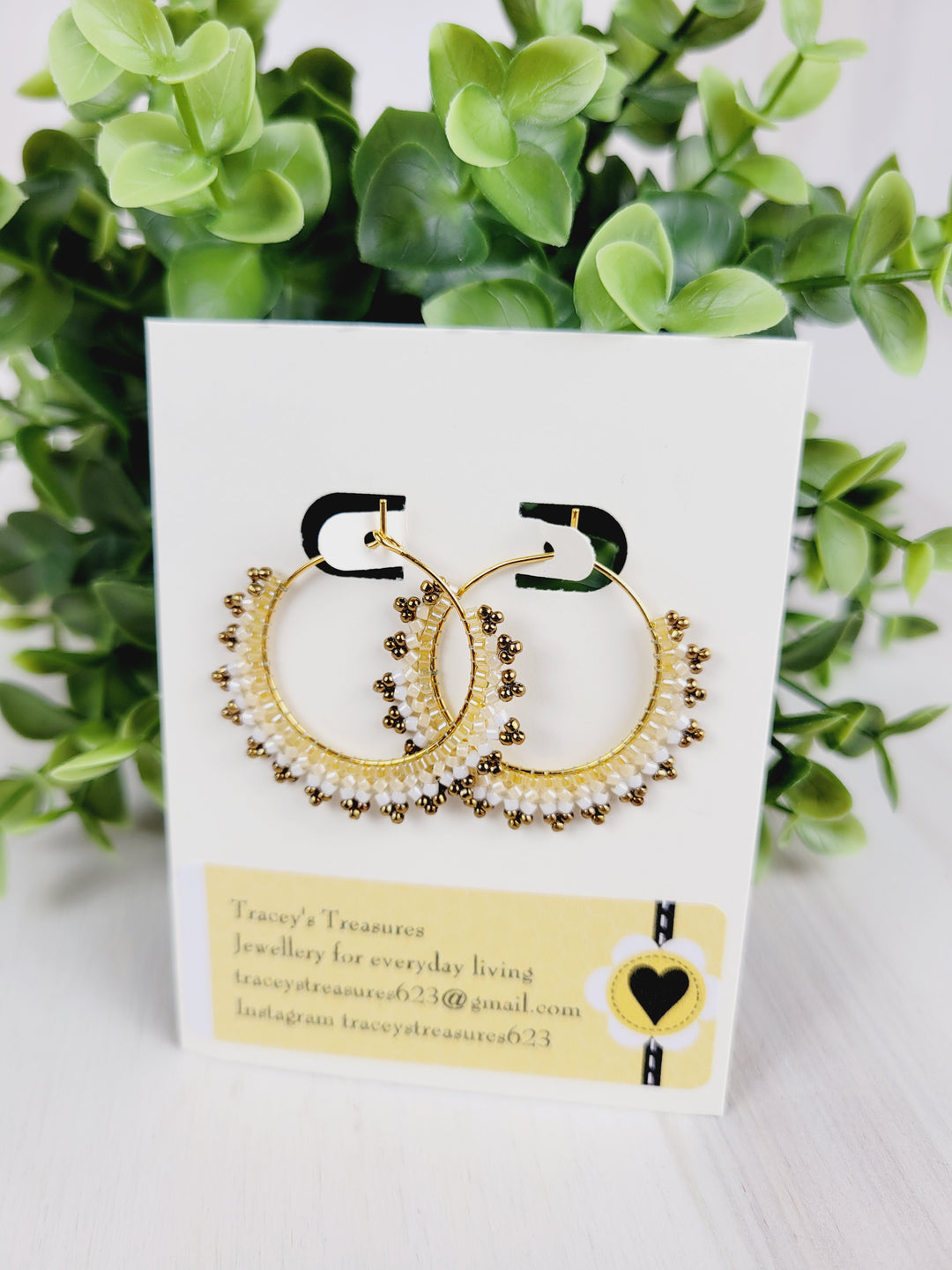 Tracey's Treasures, Beaded Hoop Earrings