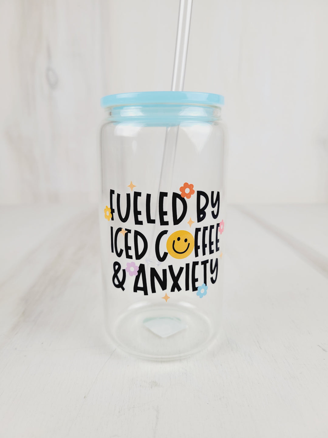 Lindsay's Creations, Fog & Glitter Glass Tumbler with Lid