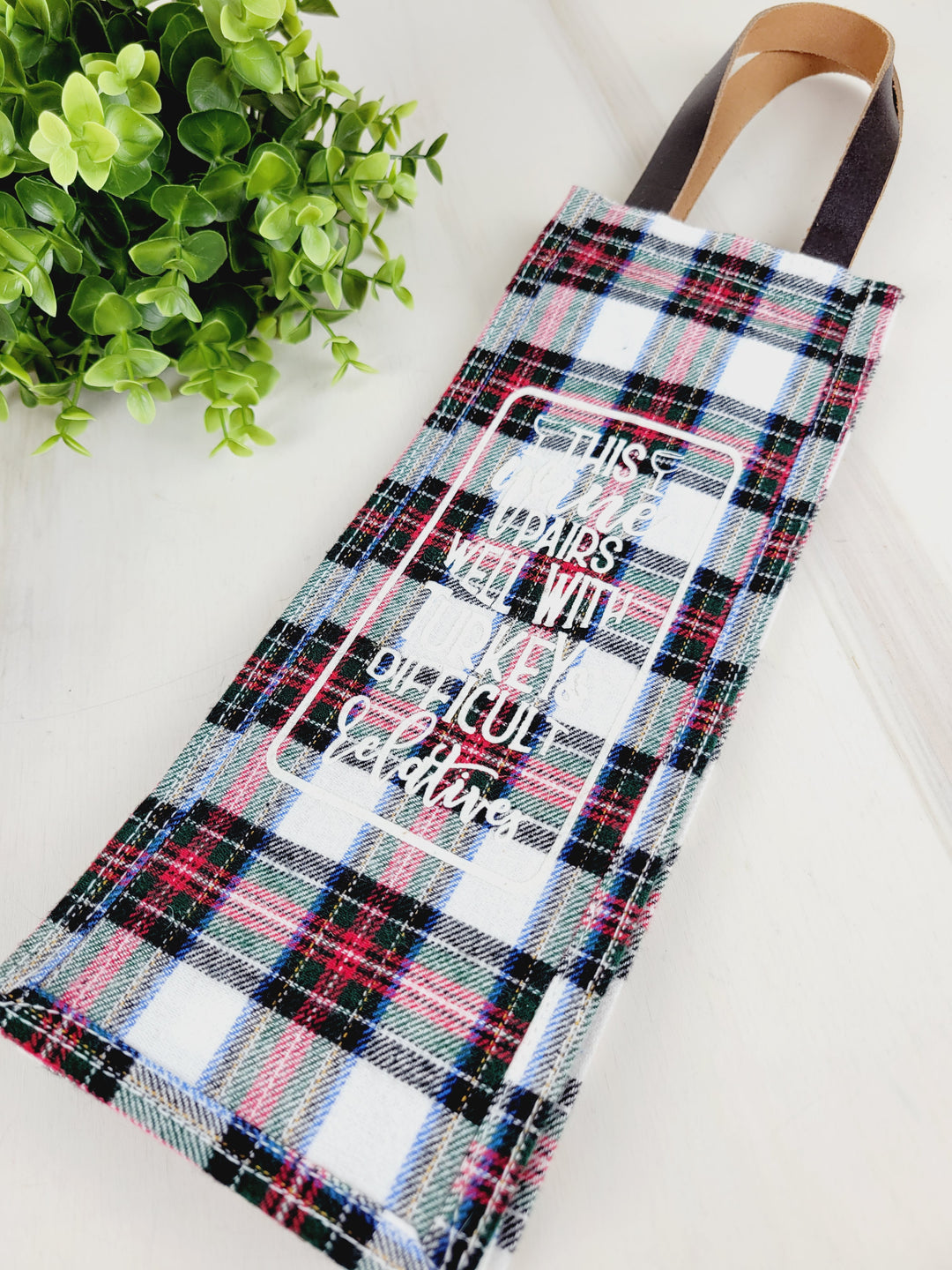 Lindsay's Creations, Plaid Fur Wine Bags