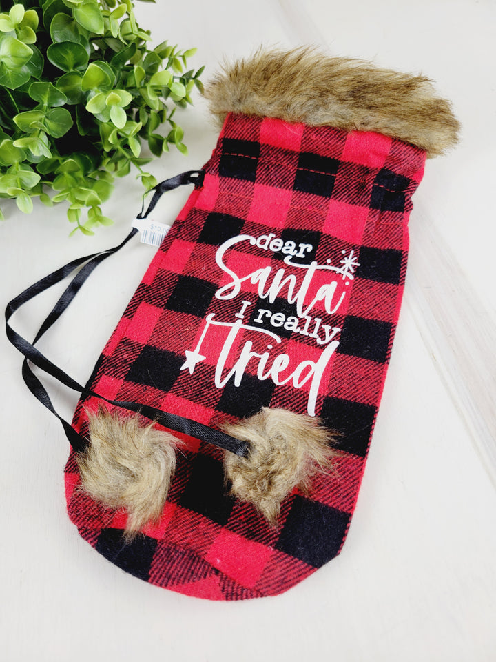 Lindsay's Creations, Plaid Fur Wine Bags