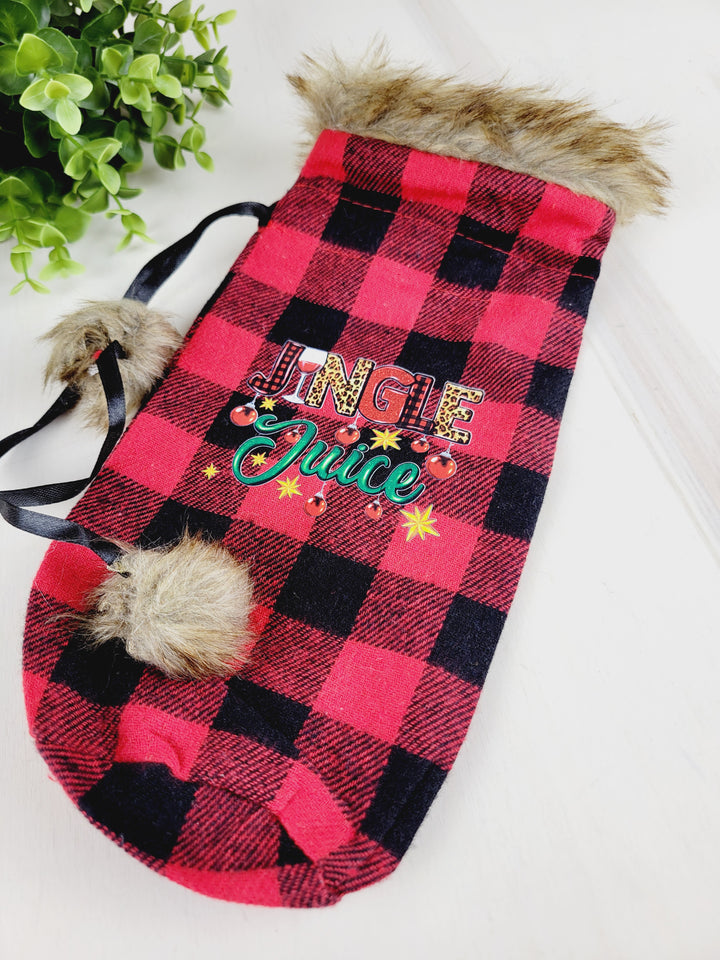 Lindsay's Creations, Plaid Fur Wine Bags