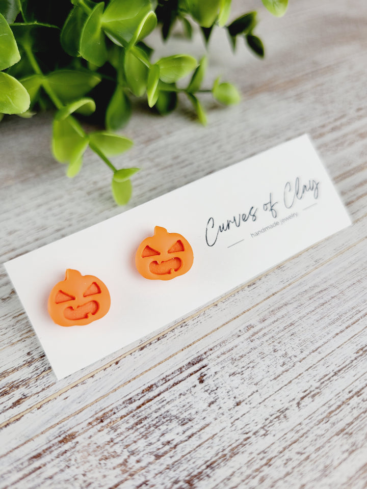 Curves of Clay, Autumn and Halloween Stud Earrings