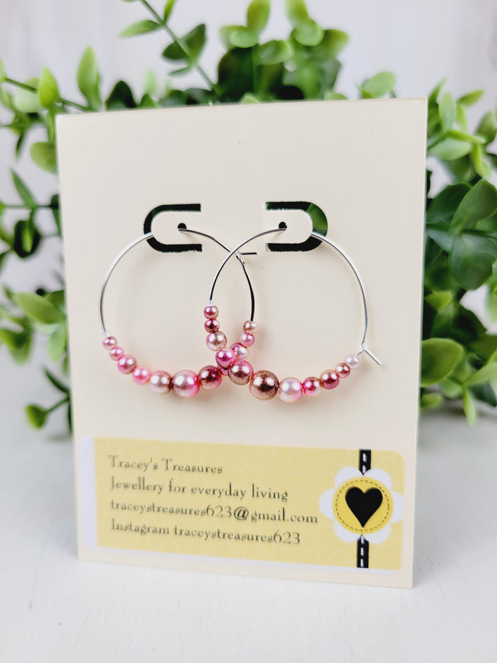 Tracey's Treasures, Beaded Hoop Earrings