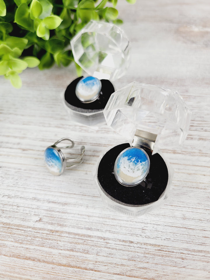 Kristi Scott Art, Resin Shoreline Adjustable Rings